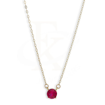 Gold Round Solitaire Necklace 18Kt - Fkjnkl18Km5360 Necklaces