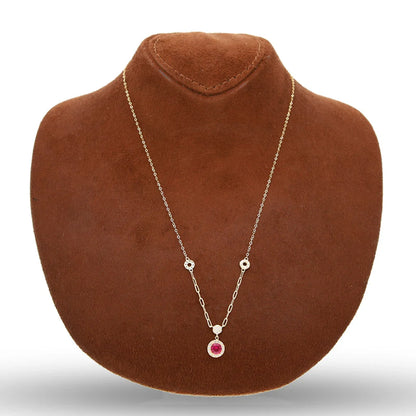 Gold Round Solitaire Necklace 18Kt - Fkjnkl18Km5354 Necklaces