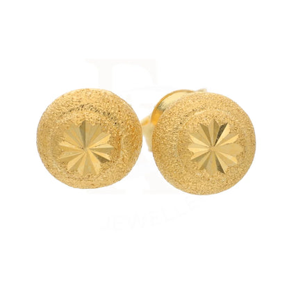 Gold Round Stud Shaped Earring 21Kt - Fkjern21Km8469 Earrings