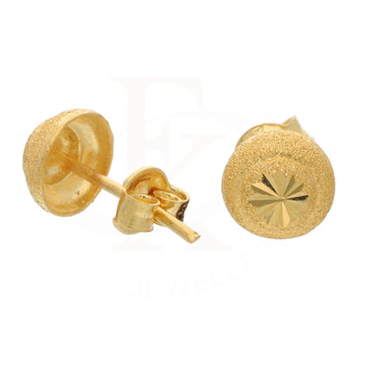 Gold Round Stud Shaped Earring 21Kt - Fkjern21Km8469 Earrings