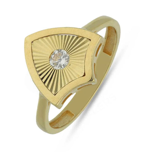 Gold Shield Shaped Ring 18Kt - Fkjrn18K3793 Rings