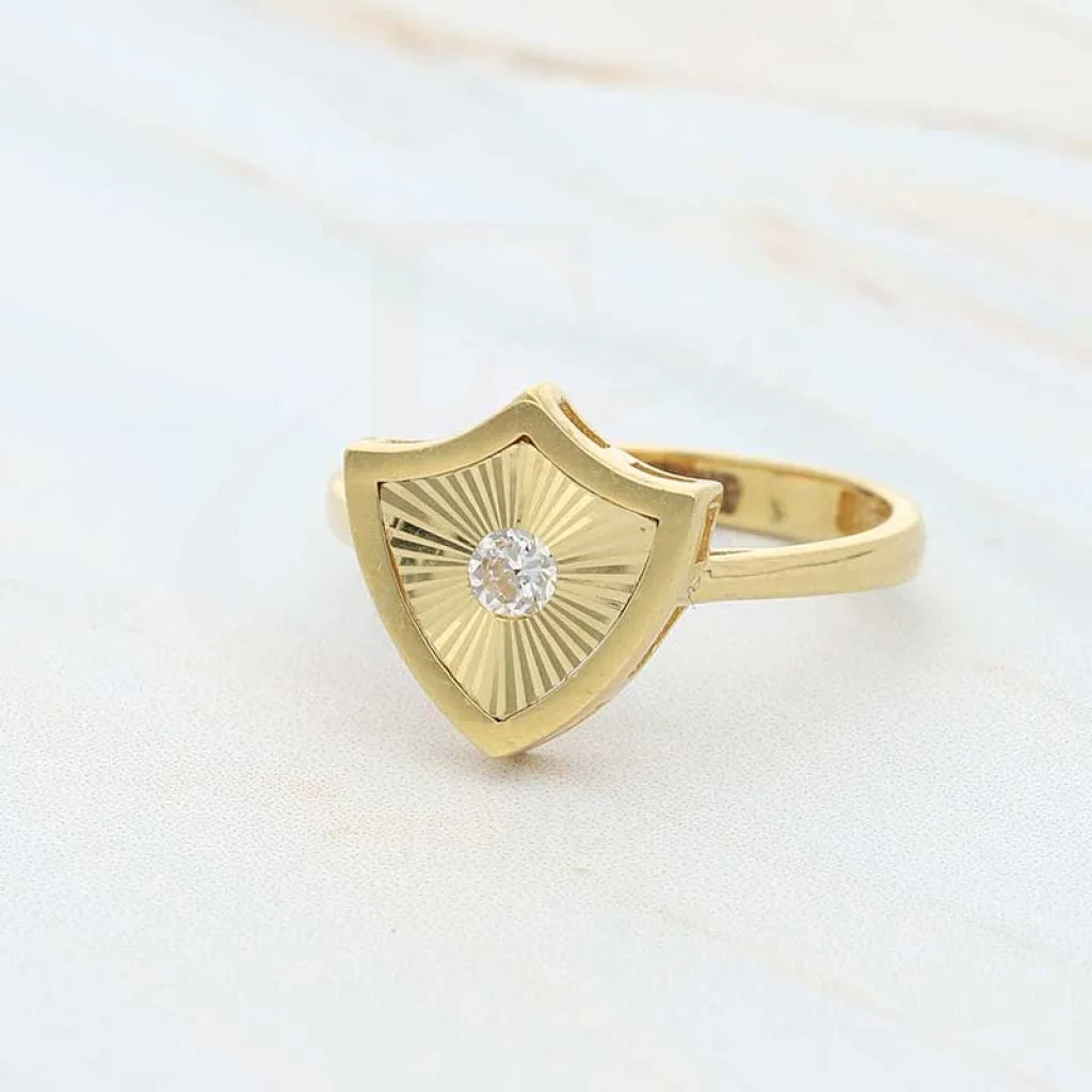 Gold Shield Shaped Ring 18Kt - Fkjrn18K3793 Rings