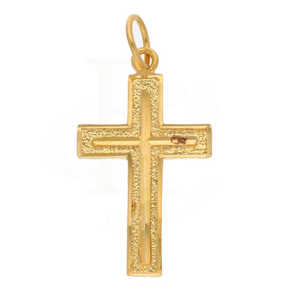 Gold Simple Cross Shaped Pendant 21Kt - Fkjpnd21K8568 Pendants