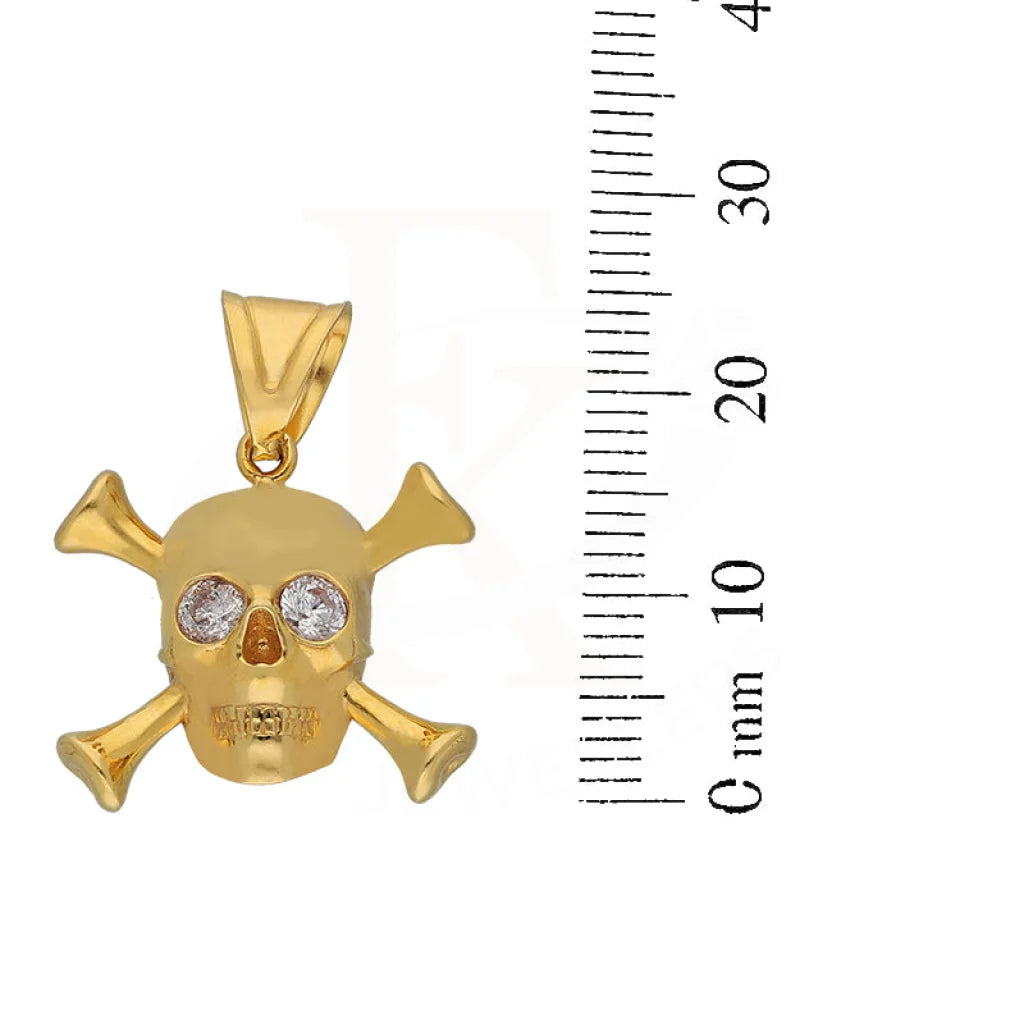 Gold Skull & Cross Bones Pendant 22Kt - Fkjpnd22K5622 Pendants
