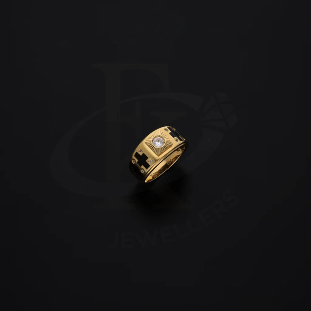 Gold Solitaire Cross Ring 18Kt - Fkjrn18K7869 Rings