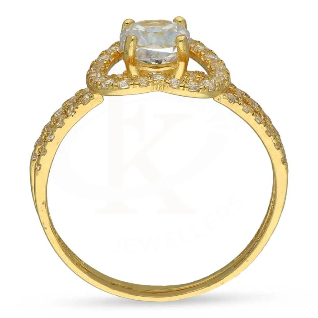 Gold Solitaire Twins Heart Ring 18Kt - Fkjrn18K3441 Rings