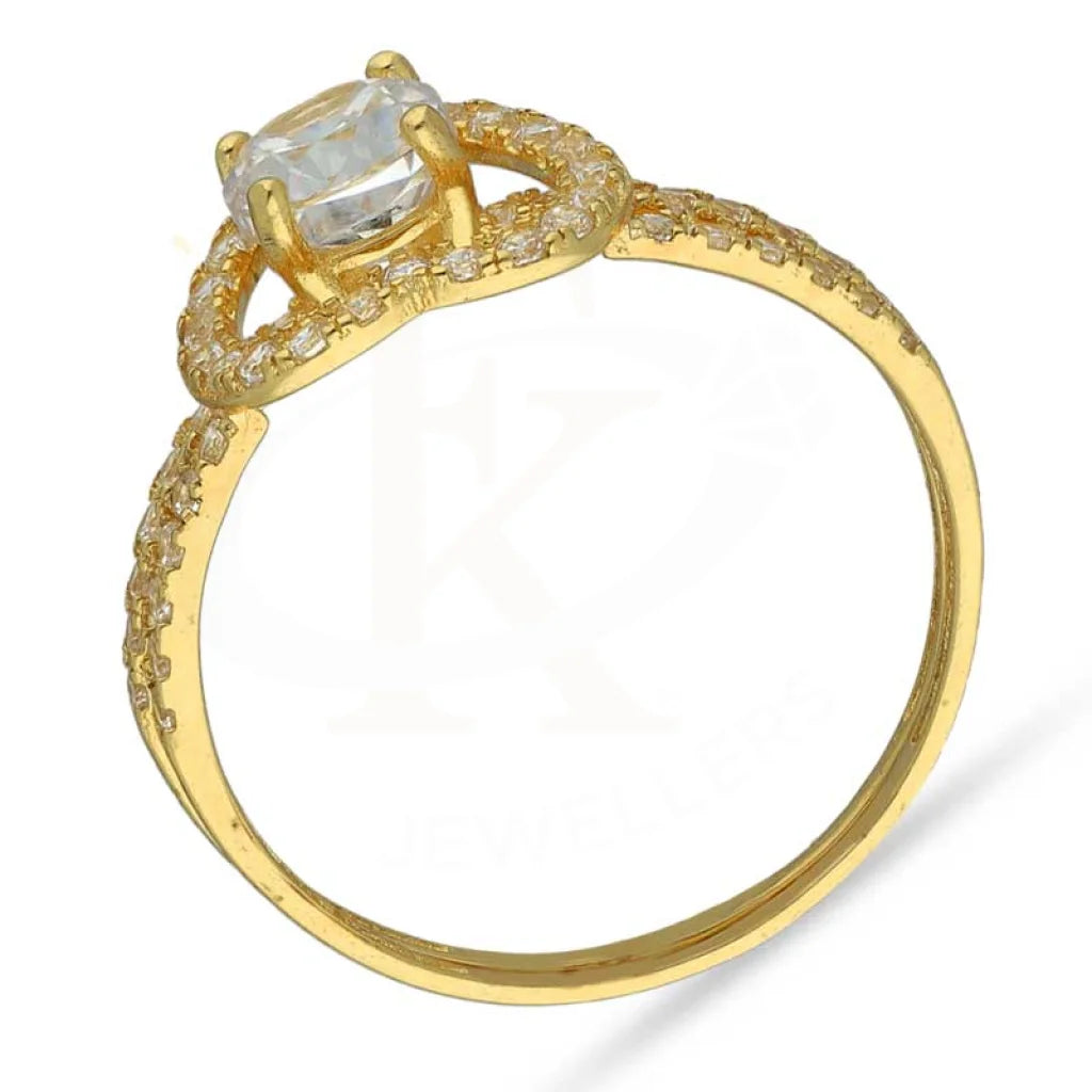 Gold Solitaire Twins Heart Ring 18Kt - Fkjrn18K3441 Rings