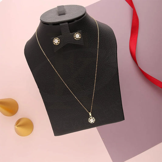 Gold Solitaire Pendant Set (Necklace And Earrings) 18Kt - Fkjnklst18K5576 Sets