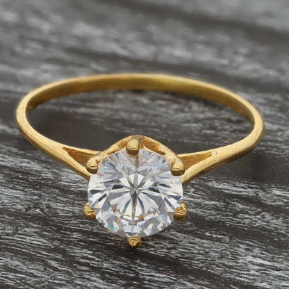 Gold Solitaire Ring 18Kt - Fkjrn18K3446 Rings