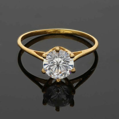 Gold Solitaire Ring 18Kt - Fkjrn18K3446 Rings