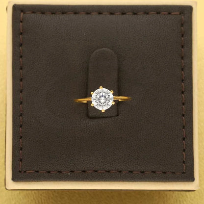 Gold Solitaire Ring 18Kt - Fkjrn18K3446 Rings