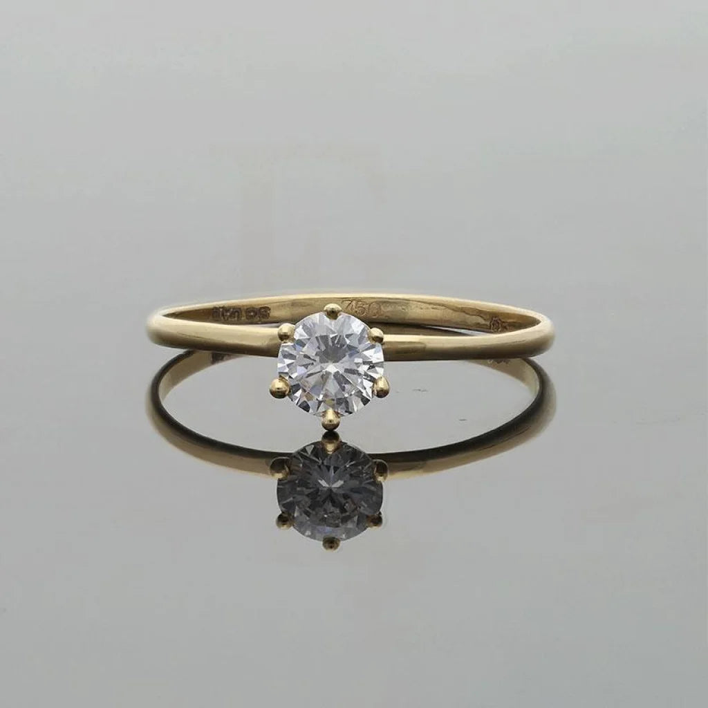 Gold Solitaire Ring 18Kt - Fkjrn2065 Rings