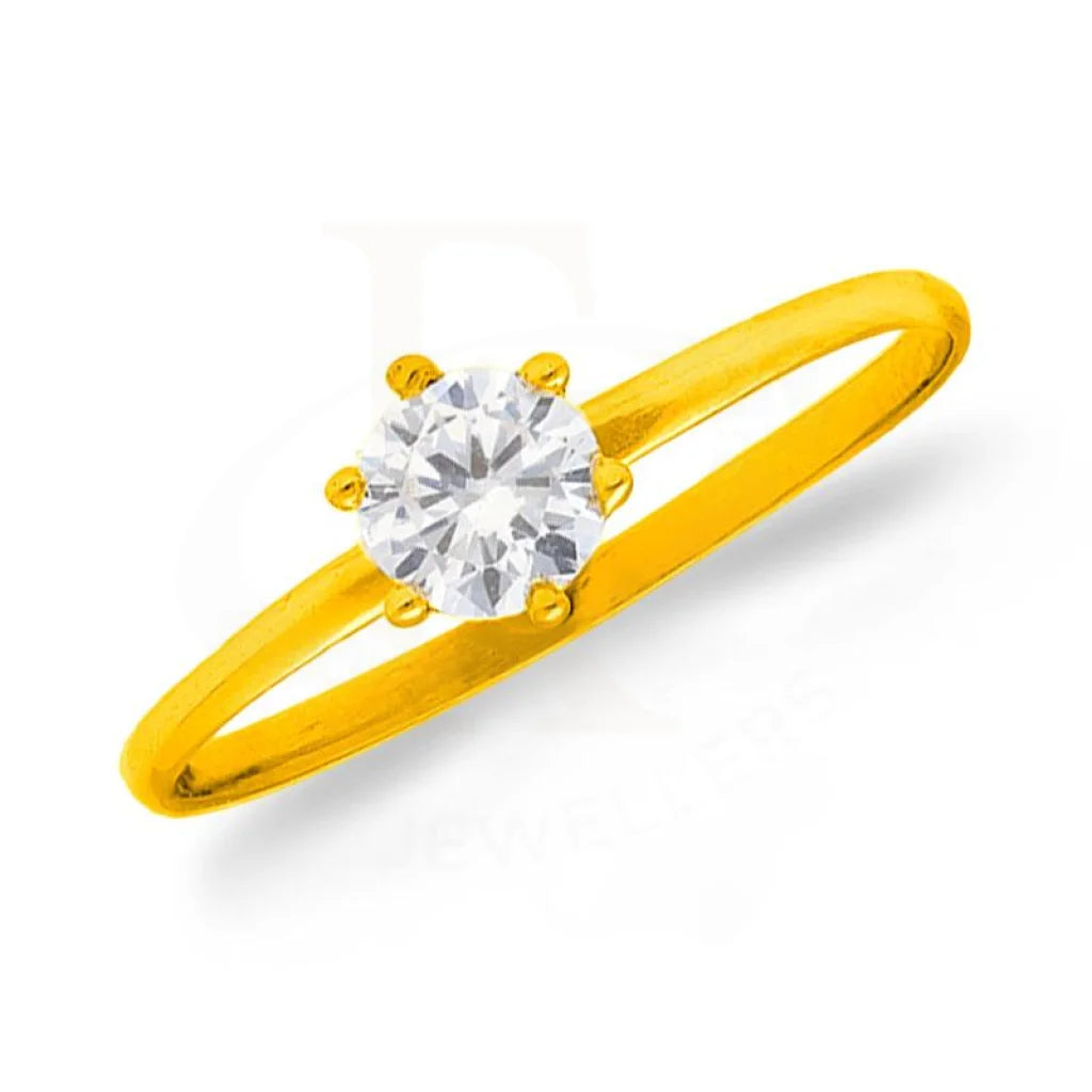 Gold Solitaire Ring 18Kt - Fkjrn2065 Rings