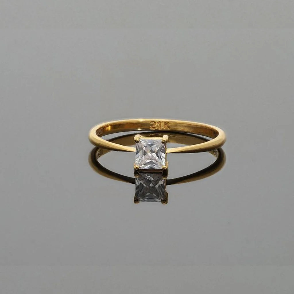 Gold Solitaire Ring 21Kt - Fkjrn21K2725 Rings