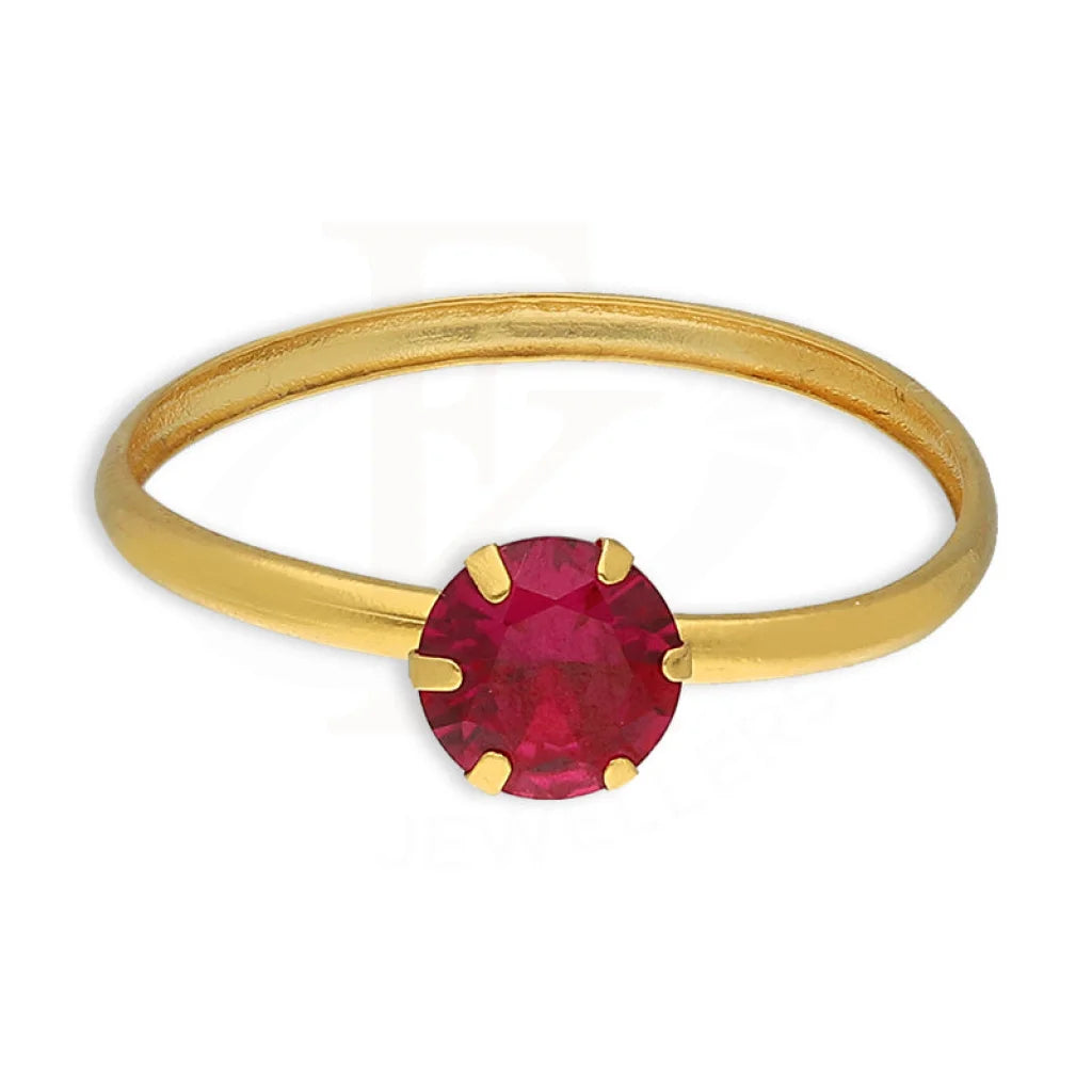 Gold Solitaire Ring 21Kt - Fkjrn21Km5403 Rings