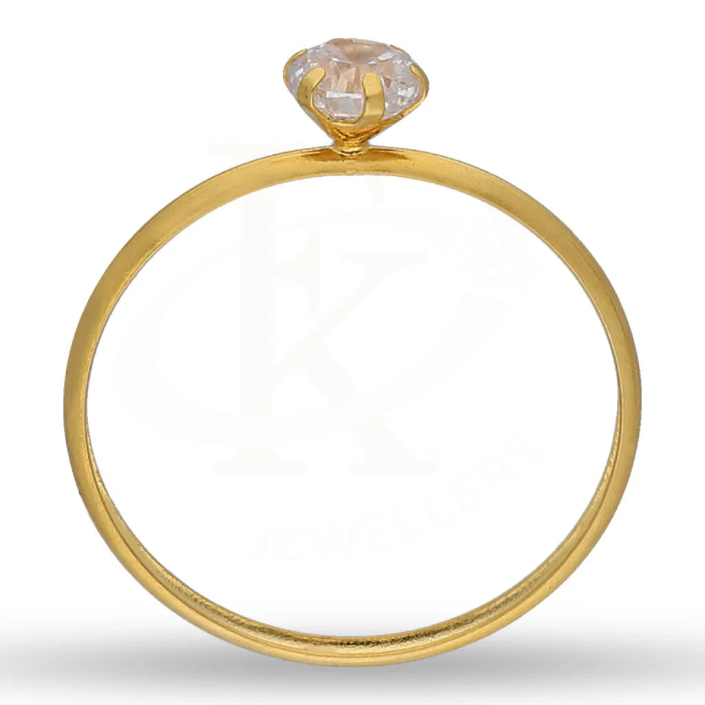 Gold Solitaire Ring 21Kt - Fkjrn21Km5405 Rings