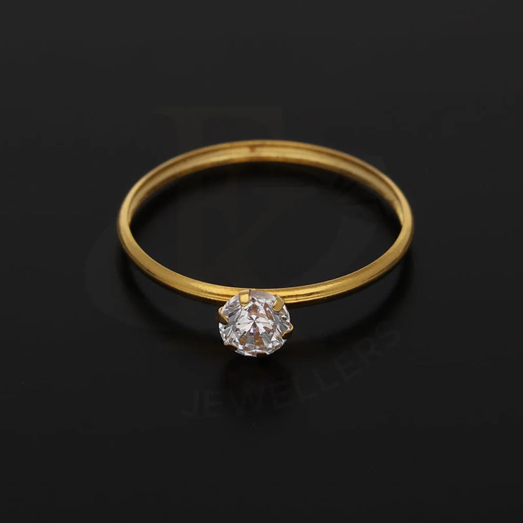 Gold Solitaire Ring 21Kt - Fkjrn21Km5405 Rings