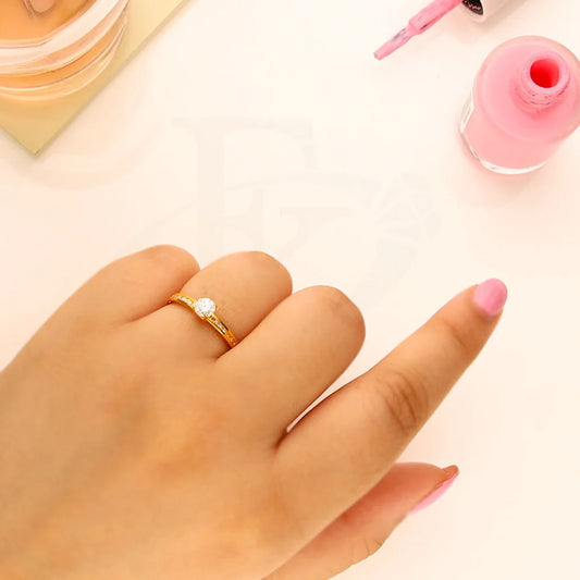 Gold Solitaire Ring 21Kt - Fkjrn21Km5409 Rings