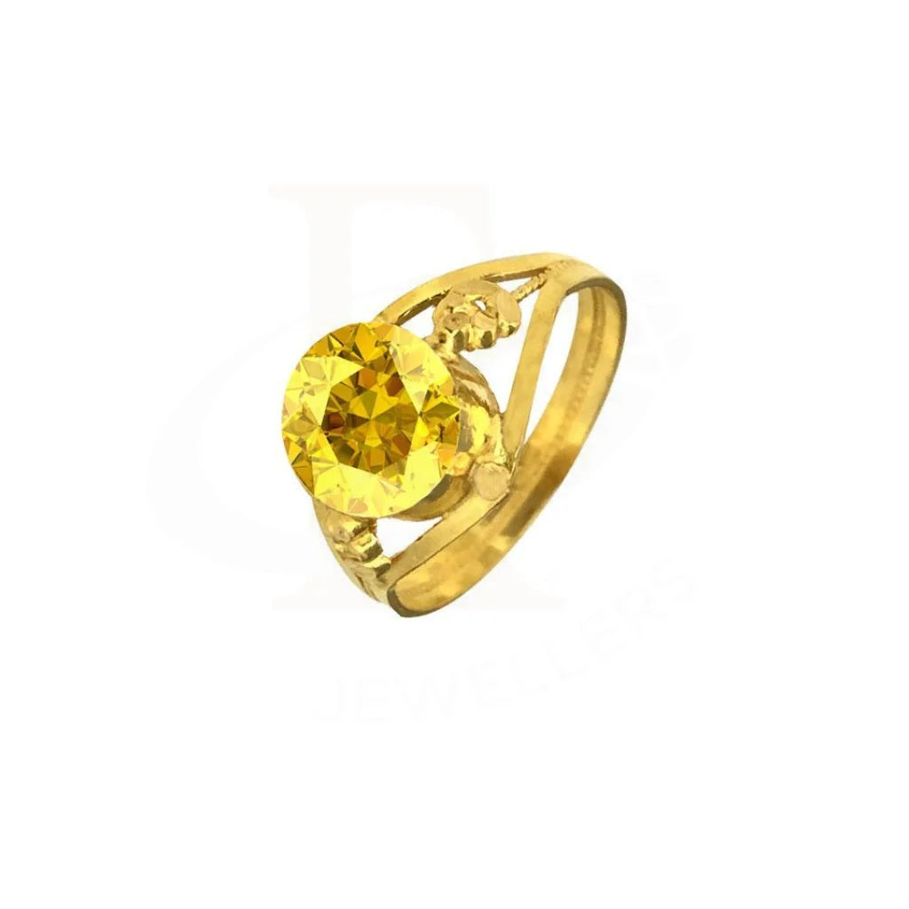 Gold Solitaire Ring 22Kt - Fkjrn1614 Rings