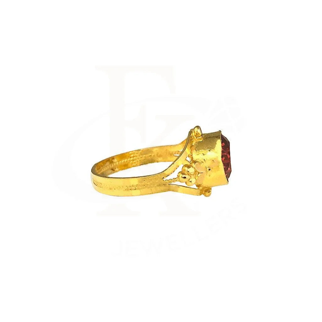 Gold Solitaire Ring 22Kt - Fkjrn1615 Rings