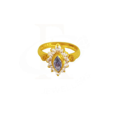 Gold Solitaire Ring 22Kt - Fkjrn1858 Rings