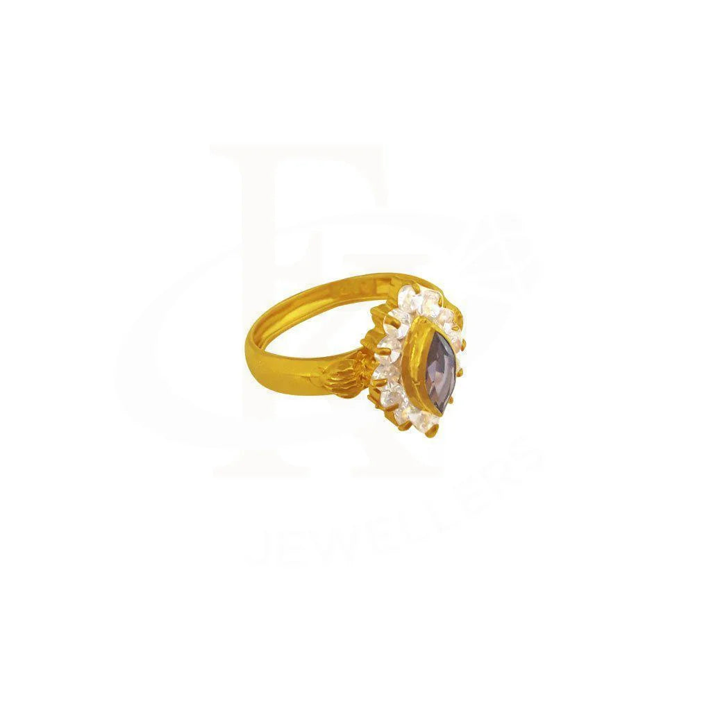 Gold Solitaire Ring 22Kt - Fkjrn1858 Rings