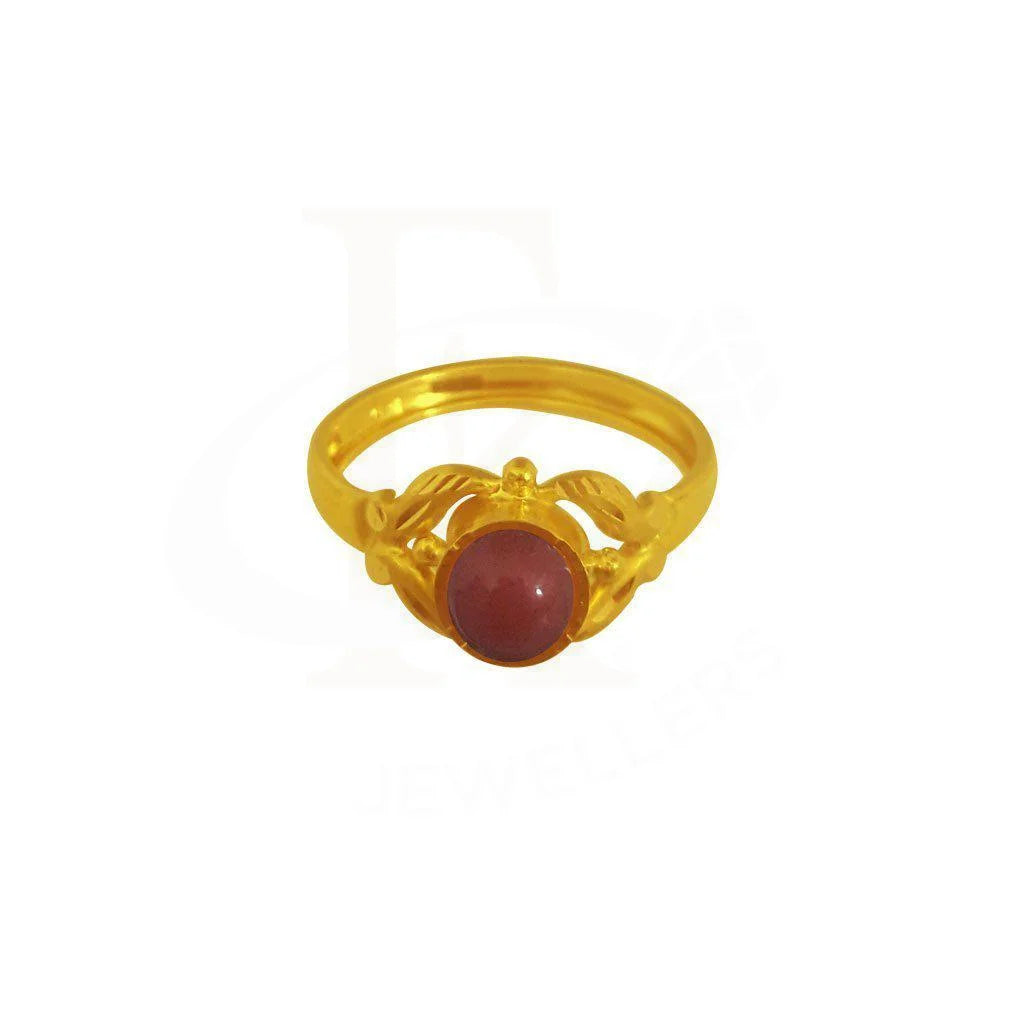 Gold Solitaire Ring 22Kt - Fkjrn1864 Rings