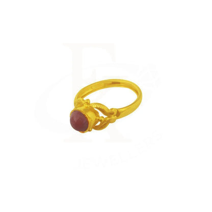 Gold Solitaire Ring 22Kt - Fkjrn1864 Rings