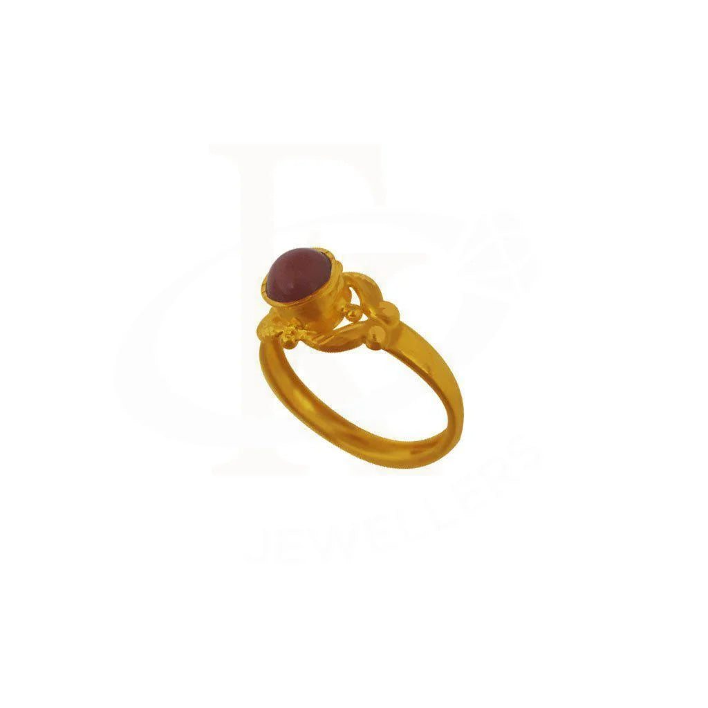 Gold Solitaire Ring 22Kt - Fkjrn1864 Rings