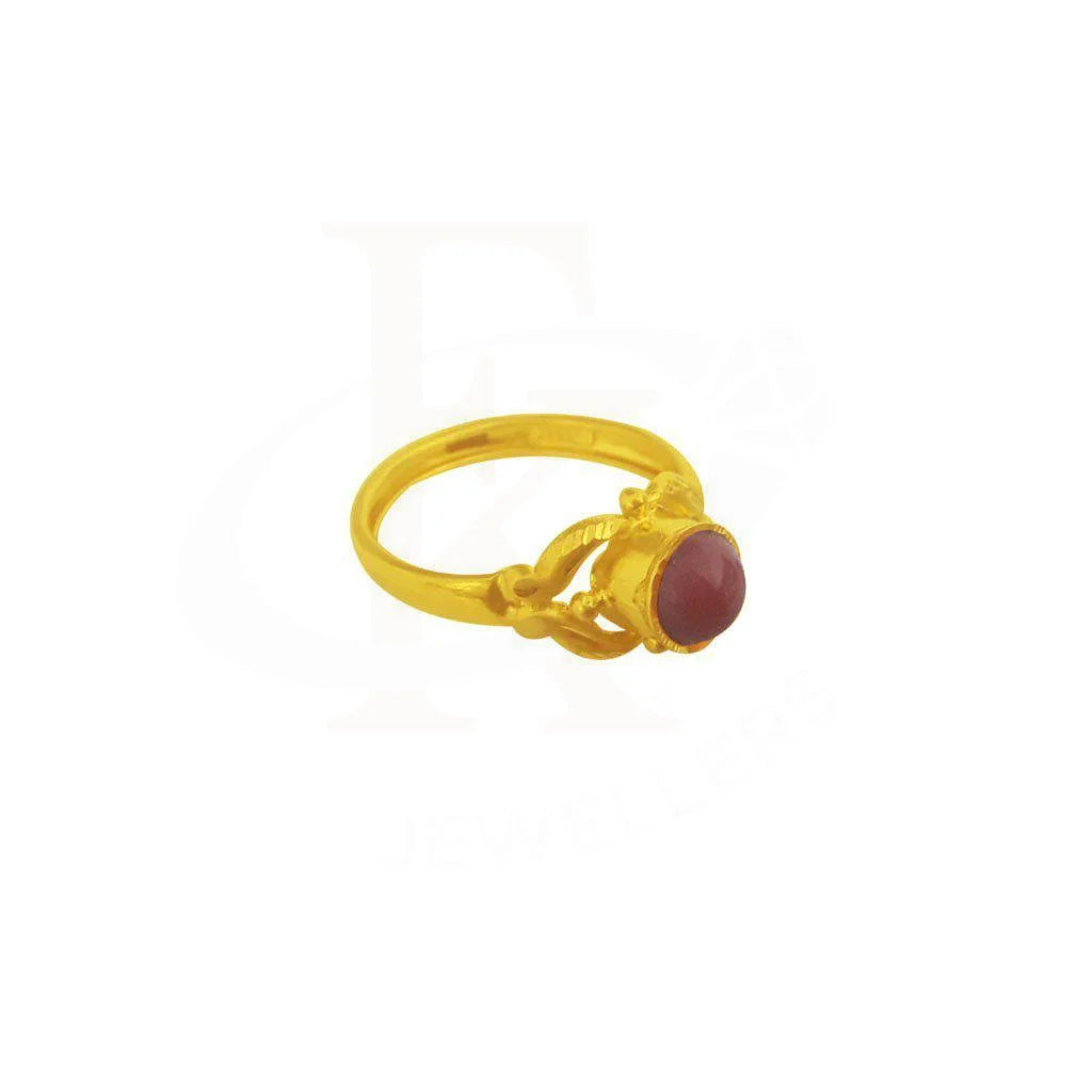 Gold Solitaire Ring 22Kt - Fkjrn1864 Rings