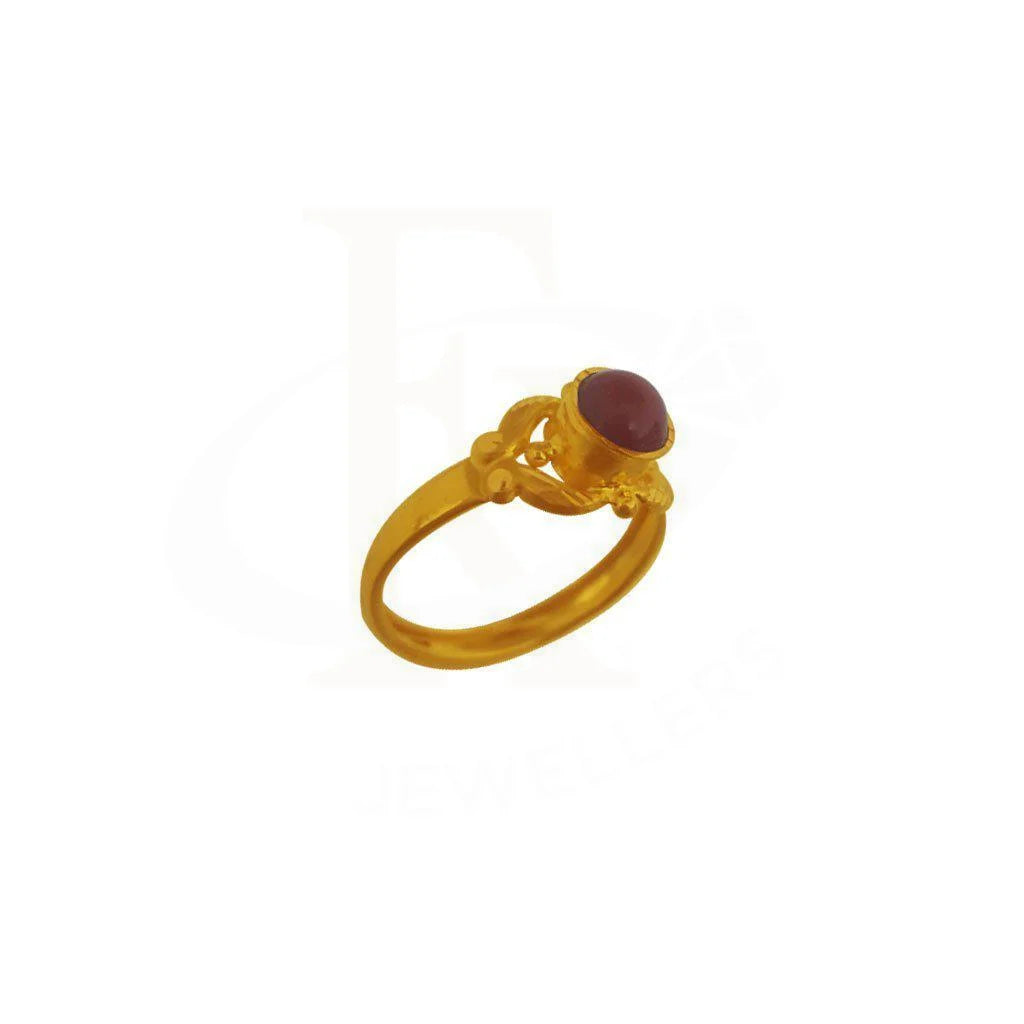 Gold Solitaire Ring 22Kt - Fkjrn1864 Rings