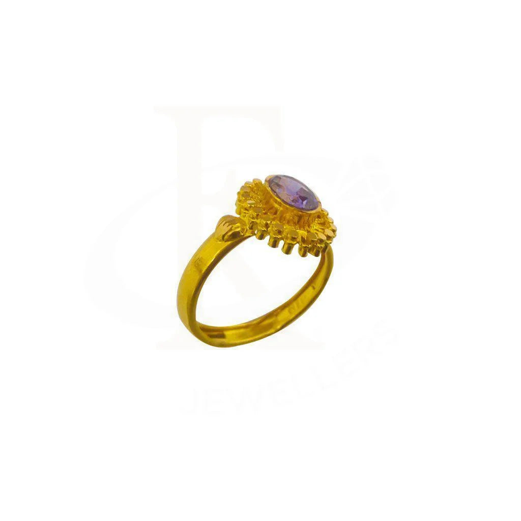 Gold Solitaire Ring 22Kt - Fkjrn1874 Rings