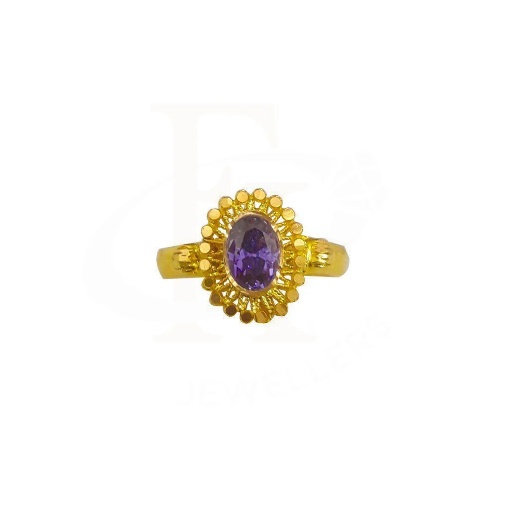 Gold Solitaire Ring 22Kt - Fkjrn1874 Rings