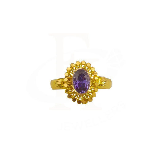 Gold Solitaire Ring 22Kt - Fkjrn1874 Rings