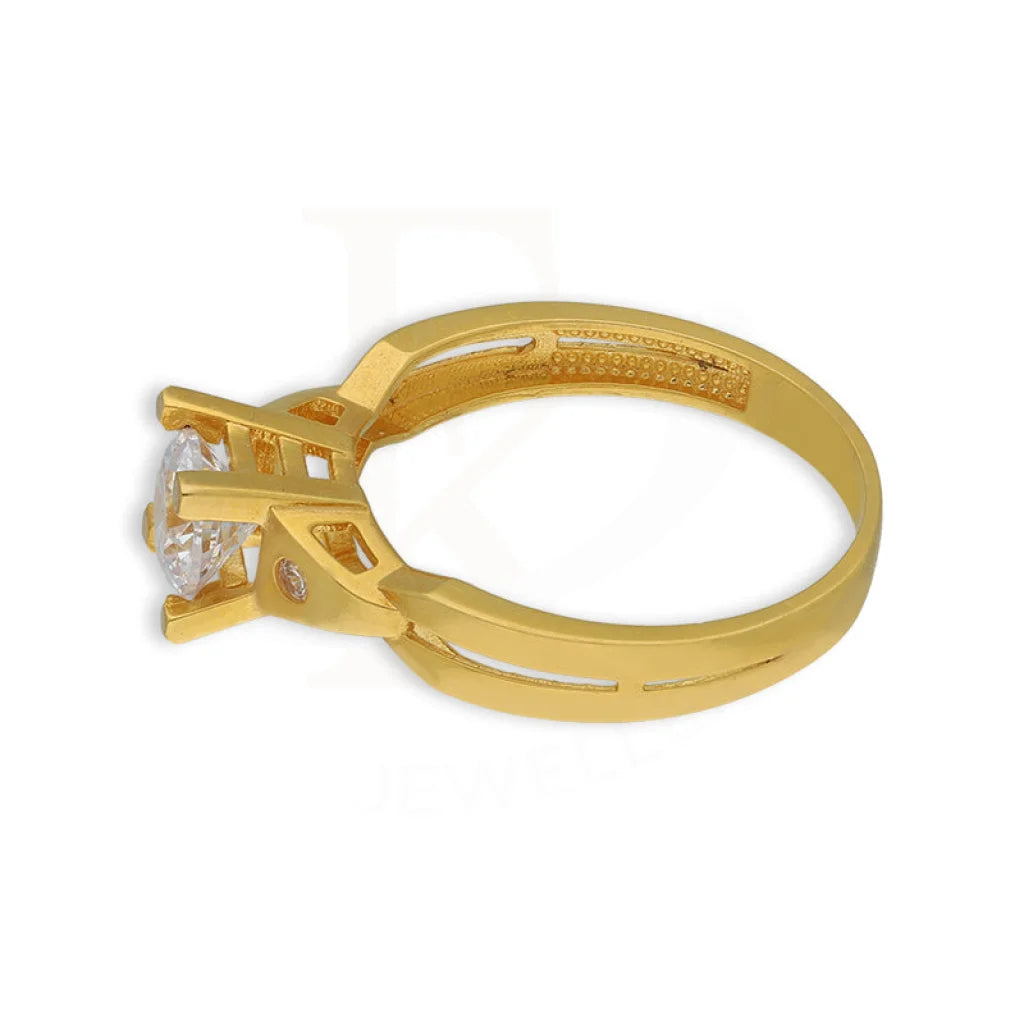 Gold Solitaire Ring 22Kt - Fkjrn22K5045 Rings