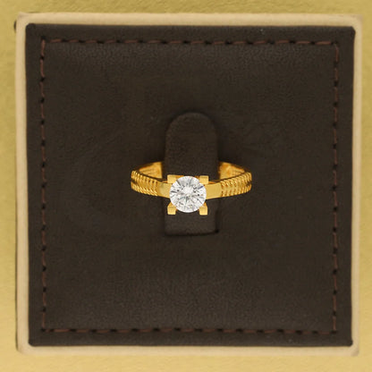 Gold Solitaire Ring 22Kt - Fkjrn22K5046 Rings