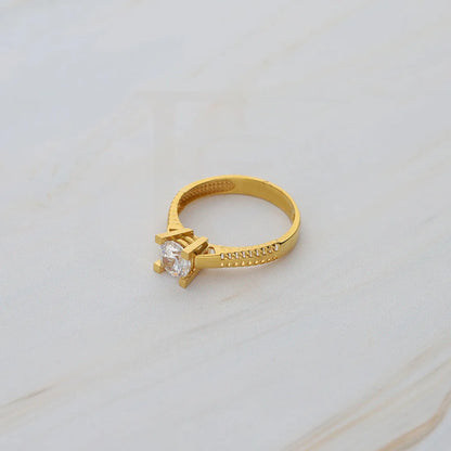 Gold Solitaire Ring 22Kt - Fkjrn22K5046 Rings