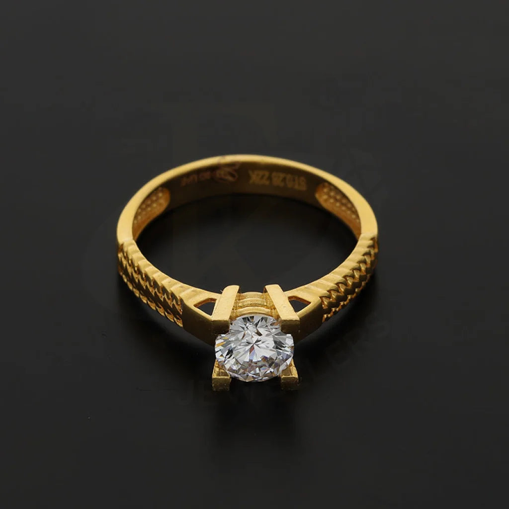 Gold Solitaire Ring 22Kt - Fkjrn22K5046 Rings