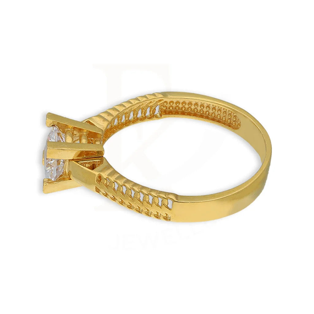 Gold Solitaire Ring 22Kt - Fkjrn22K5046 Rings