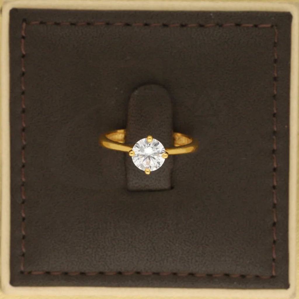 Gold Solitaire Ring 22Kt - Fkjrn22K5057 Rings