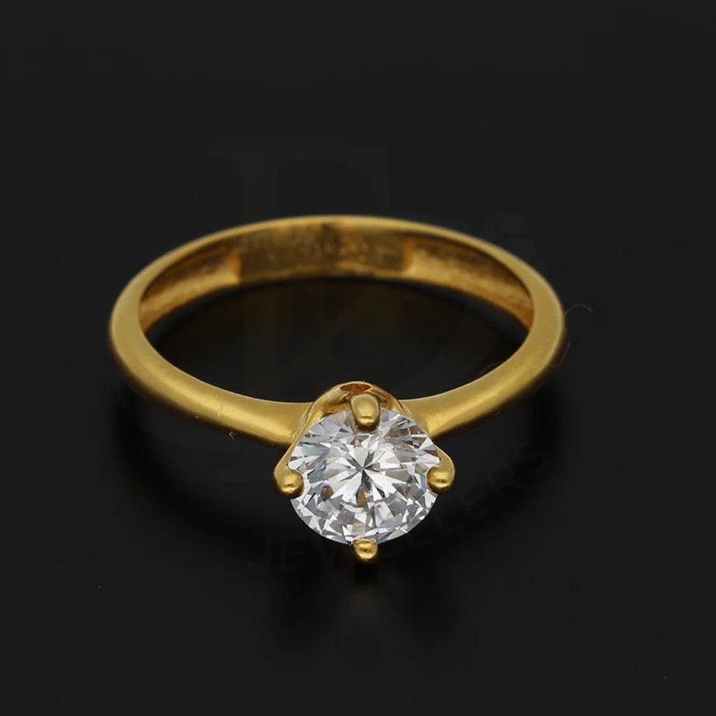 Gold Solitaire Ring 22Kt - Fkjrn22K5057 Rings