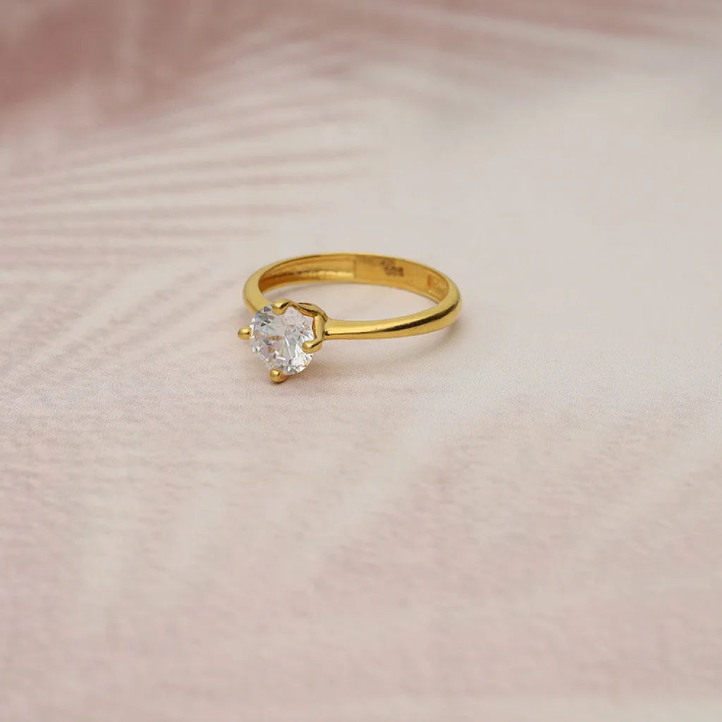 Gold Solitaire Ring 22Kt - Fkjrn22K5057 Rings