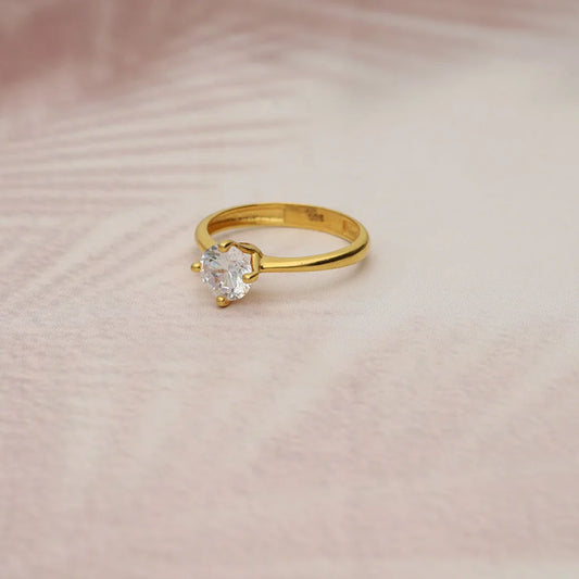 Gold Solitaire Ring 22Kt - Fkjrn22K5057 Rings