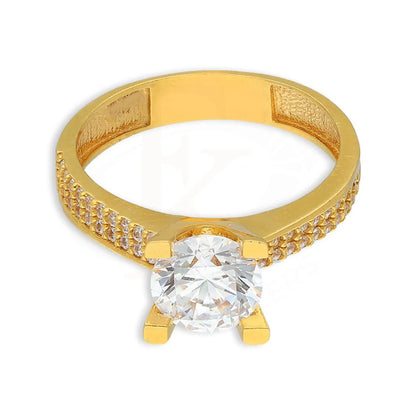 Gold Solitaire Ring 22Kt - Fkjrn22K5058 Rings