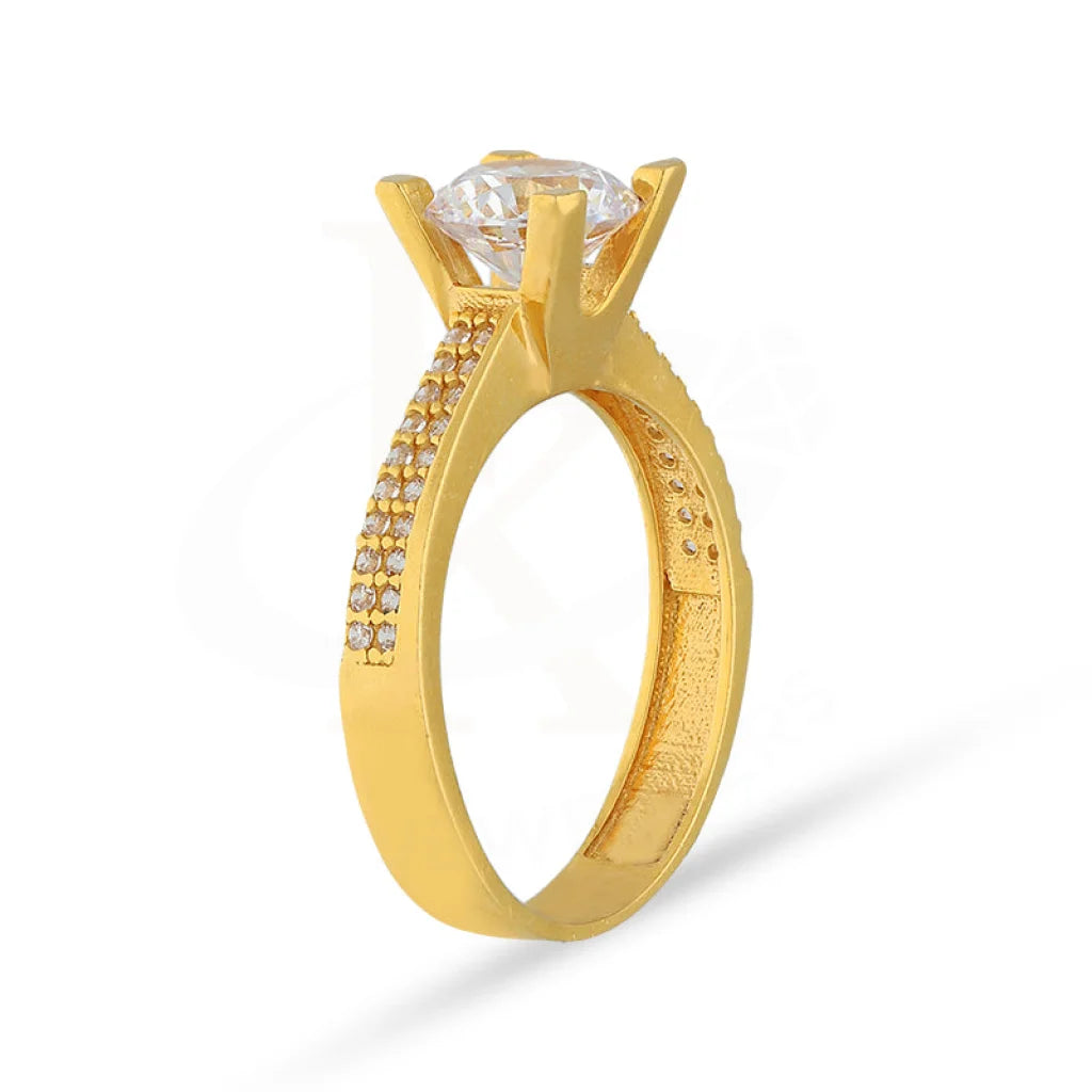 Gold Solitaire Ring 22Kt - Fkjrn22K5058 Rings