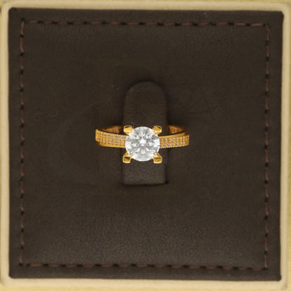 Gold Solitaire Ring 22Kt - Fkjrn22K5058 Rings