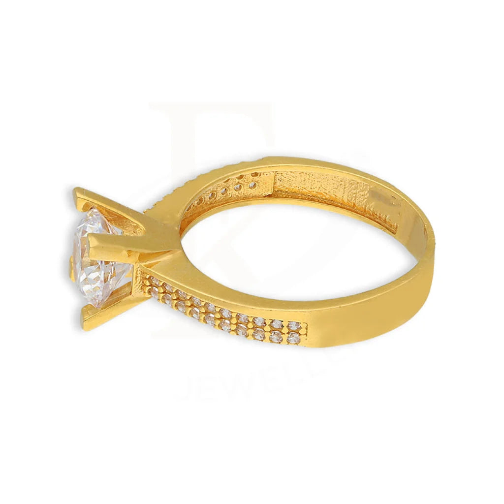 Gold Solitaire Ring 22Kt - Fkjrn22K5058 Rings