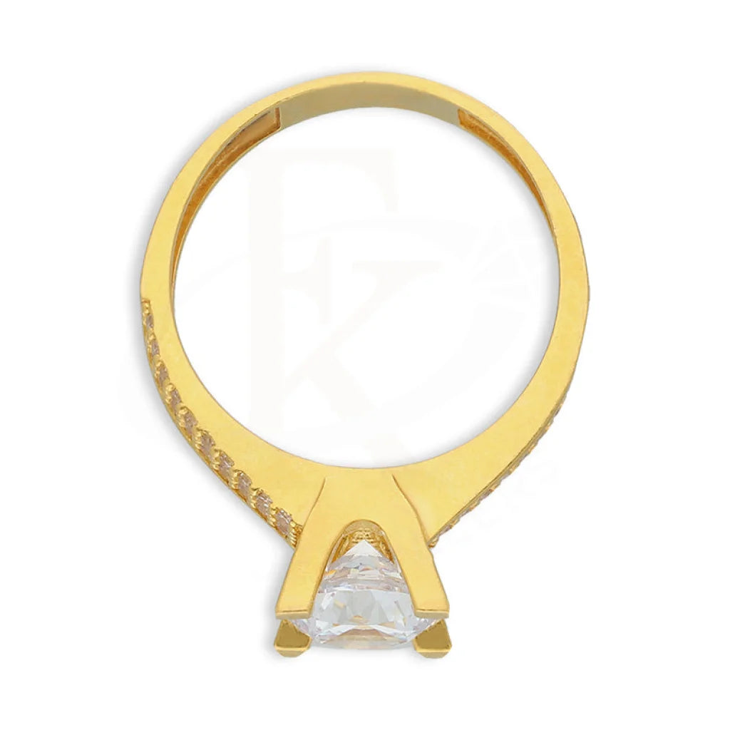 Gold Solitaire Ring 22Kt - Fkjrn22K5058 Rings