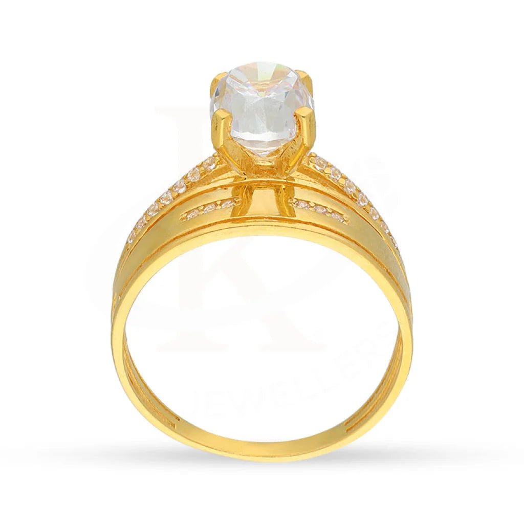 Gold Solitaire Ring 22Kt - Fkjrn22K5062 Rings