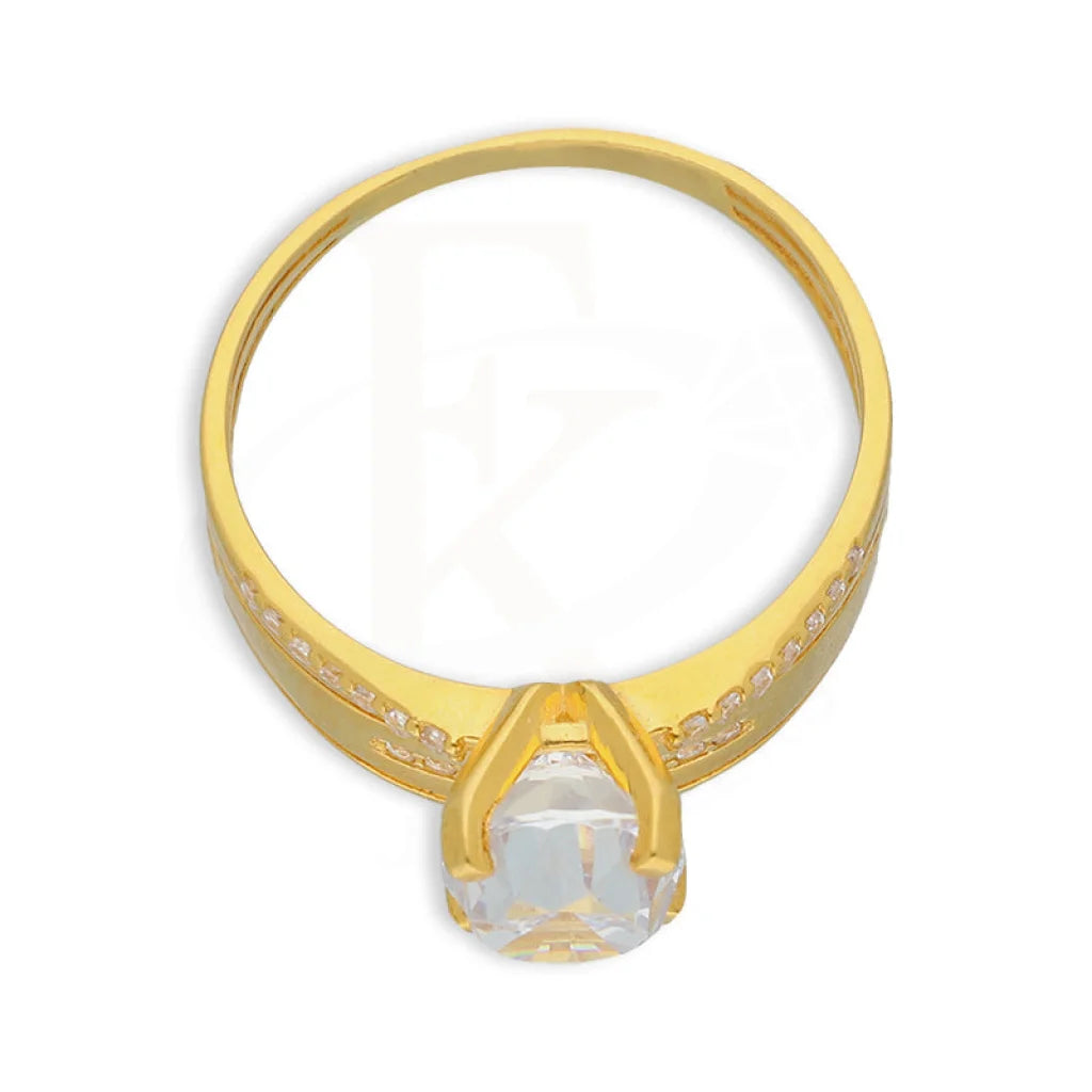 Gold Solitaire Ring 22Kt - Fkjrn22K5062 Rings